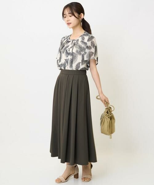 Maison de CINQ / メゾン ドゥ サンク シャツ・ブラウス | 【小さいサイズ】リーフ柄シフォンブラウス/洗える/セットアップ対応 | 詳細23