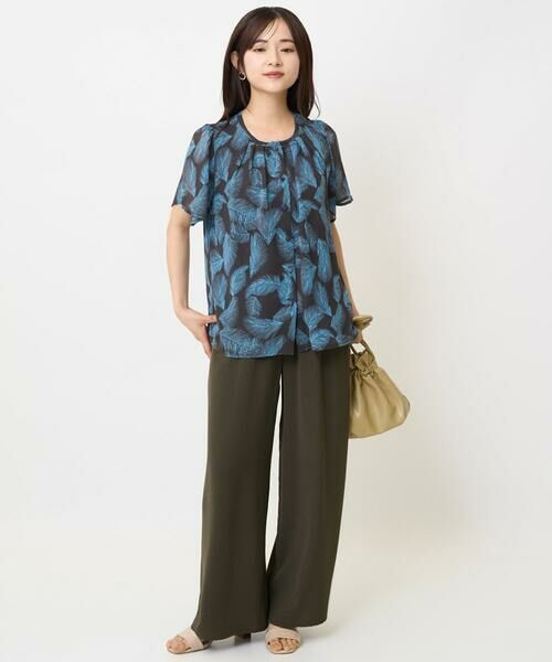 Maison de CINQ / メゾン ドゥ サンク シャツ・ブラウス | 【小さいサイズ】リーフ柄シフォンブラウス/洗える/セットアップ対応 | 詳細24