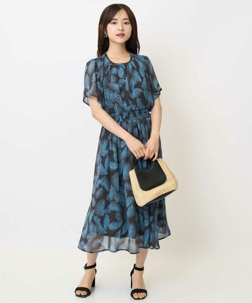 Maison de CINQ / メゾン ドゥ サンク シャツ・ブラウス | 【小さいサイズ】リーフ柄シフォンブラウス/洗える/セットアップ対応 | 詳細4