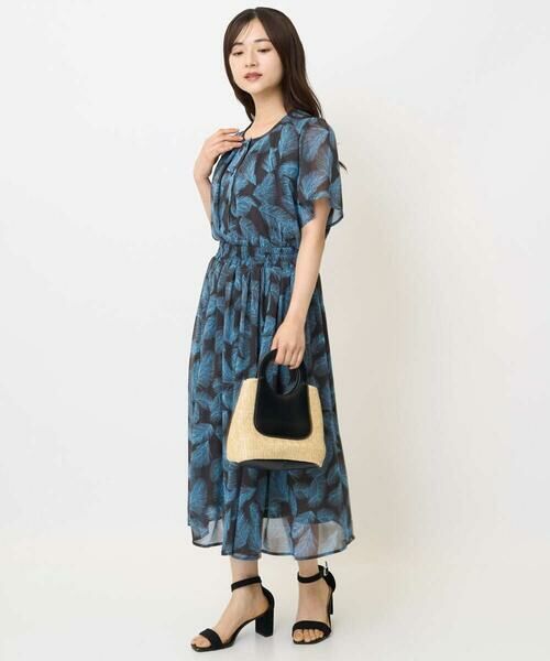 Maison de CINQ / メゾン ドゥ サンク シャツ・ブラウス | 【小さいサイズ】リーフ柄シフォンブラウス/洗える/セットアップ対応 | 詳細5