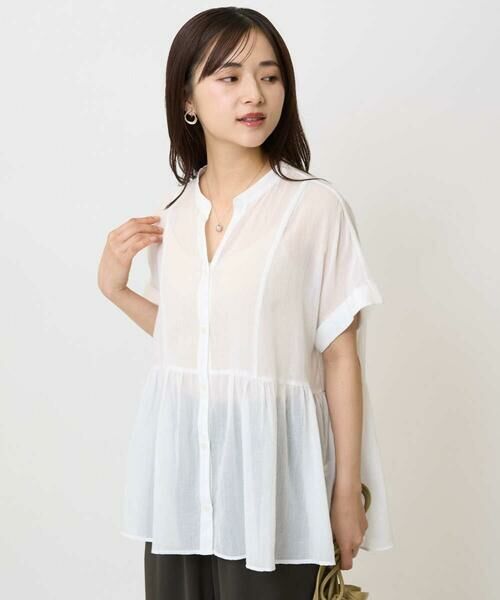 Maison de CINQ / メゾン ドゥ サンク シャツ・ブラウス | 【小さいサイズ】コットンシフォンブラウス/接触冷感/洗える | 詳細1