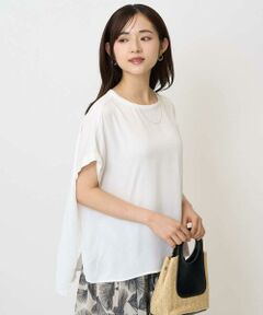 Maison de CINQ / メゾン ドゥ サンク シャツ・ブラウス | 【小さいサイズ】マットサテンTブラウス/接触冷感/洗える