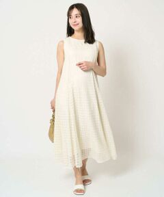 Maison de CINQ / メゾン ドゥ サンク ロング・マキシ丈ワンピース | 【小さいサイズ】幾何レースフレアーワンピース/洗える