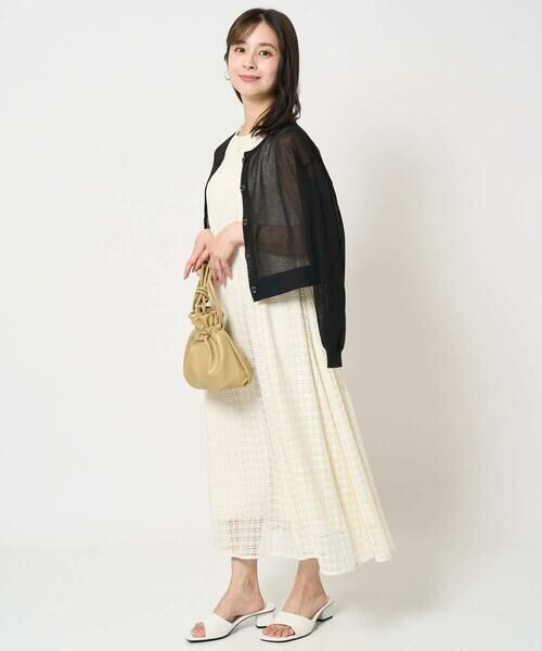 Maison de CINQ / メゾン ドゥ サンク ロング・マキシ丈ワンピース | 【小さいサイズ】幾何レースフレアーワンピース/洗える | 詳細13