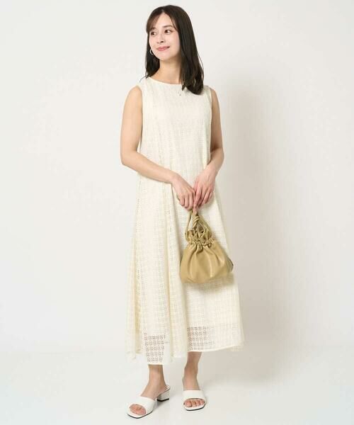 Maison de CINQ / メゾン ドゥ サンク ロング・マキシ丈ワンピース | 【小さいサイズ】幾何レースフレアーワンピース/洗える | 詳細15