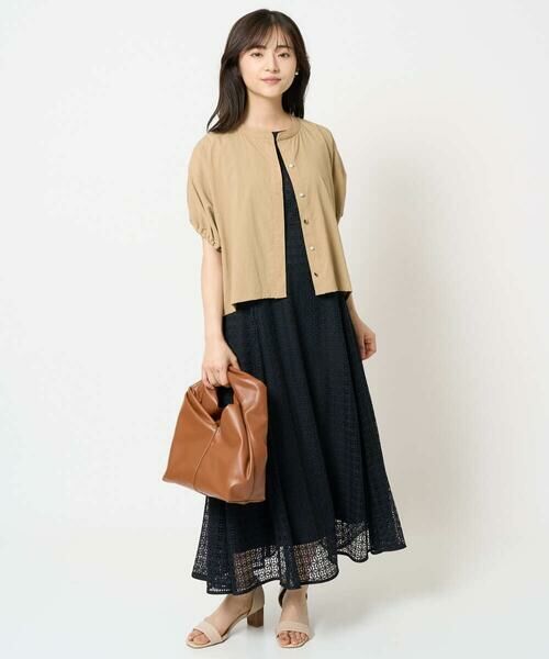 Maison de CINQ / メゾン ドゥ サンク ロング・マキシ丈ワンピース | 【小さいサイズ】幾何レースフレアーワンピース/洗える | 詳細19