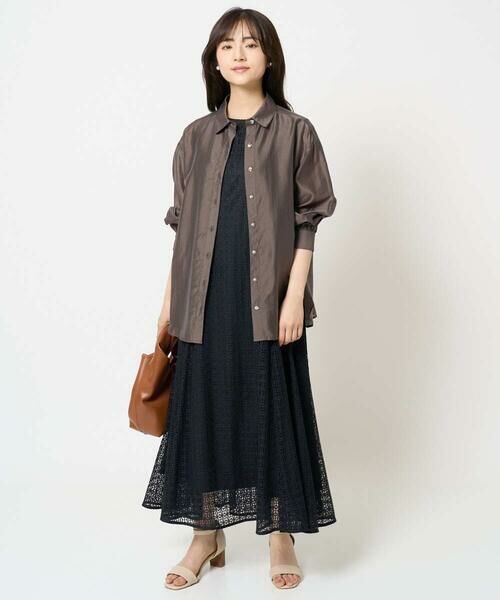 Maison de CINQ / メゾン ドゥ サンク ロング・マキシ丈ワンピース | 【小さいサイズ】幾何レースフレアーワンピース/洗える | 詳細20