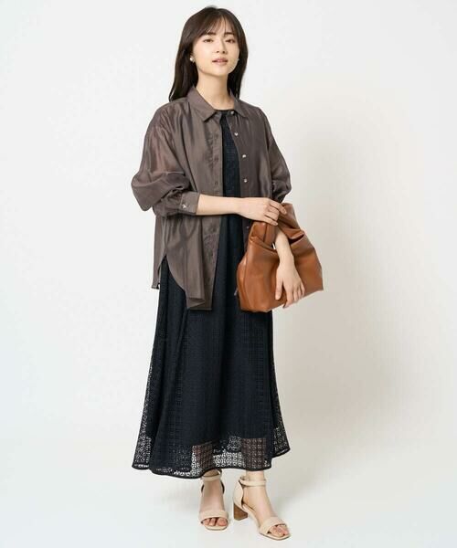 Maison de CINQ / メゾン ドゥ サンク ロング・マキシ丈ワンピース | 【小さいサイズ】幾何レースフレアーワンピース/洗える | 詳細21