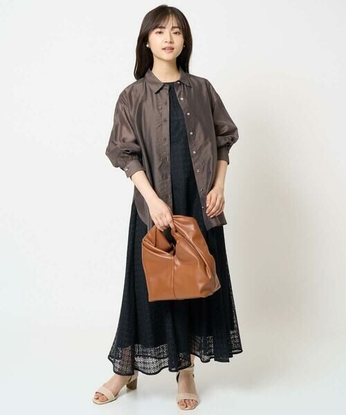 Maison de CINQ / メゾン ドゥ サンク ロング・マキシ丈ワンピース | 【小さいサイズ】幾何レースフレアーワンピース/洗える | 詳細22