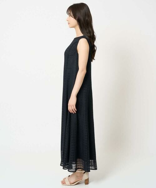 Maison de CINQ / メゾン ドゥ サンク ロング・マキシ丈ワンピース | 【小さいサイズ】幾何レースフレアーワンピース/洗える | 詳細4