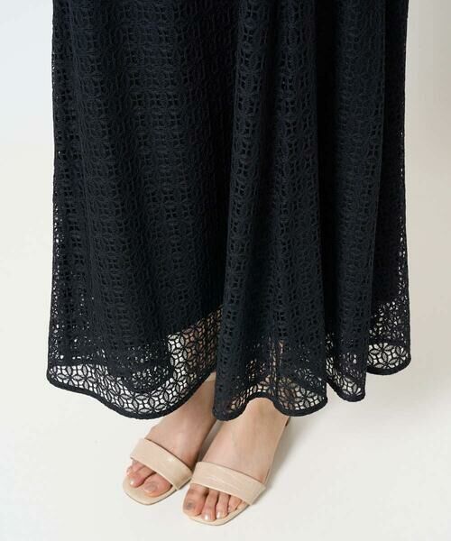 Maison de CINQ / メゾン ドゥ サンク ロング・マキシ丈ワンピース | 【小さいサイズ】幾何レースフレアーワンピース/洗える | 詳細8