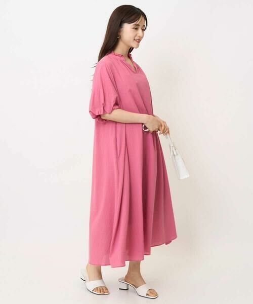 Maison de CINQ / メゾン ドゥ サンク ロング・マキシ丈ワンピース | 【小さいサイズ】ソフトコットンボリュームスリーブワンピース/洗える | 詳細1