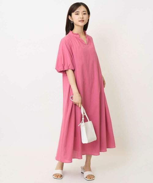 Maison de CINQ / メゾン ドゥ サンク ロング・マキシ丈ワンピース | 【小さいサイズ】ソフトコットンボリュームスリーブワンピース/洗える | 詳細12