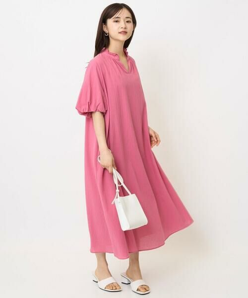 Maison de CINQ / メゾン ドゥ サンク ロング・マキシ丈ワンピース | 【小さいサイズ】ソフトコットンボリュームスリーブワンピース/洗える | 詳細13