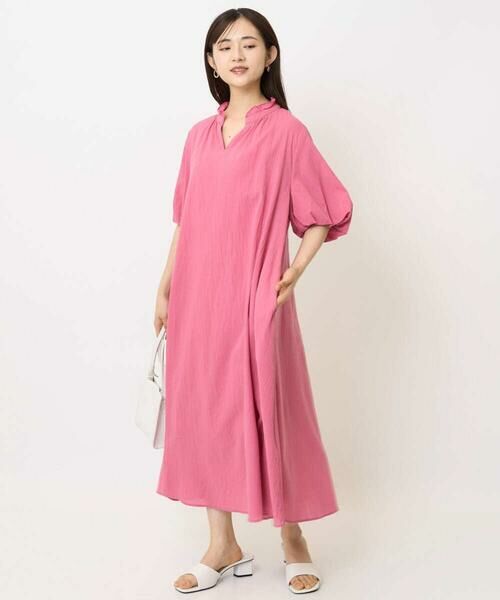 Maison de CINQ / メゾン ドゥ サンク ロング・マキシ丈ワンピース | 【小さいサイズ】ソフトコットンボリュームスリーブワンピース/洗える | 詳細14