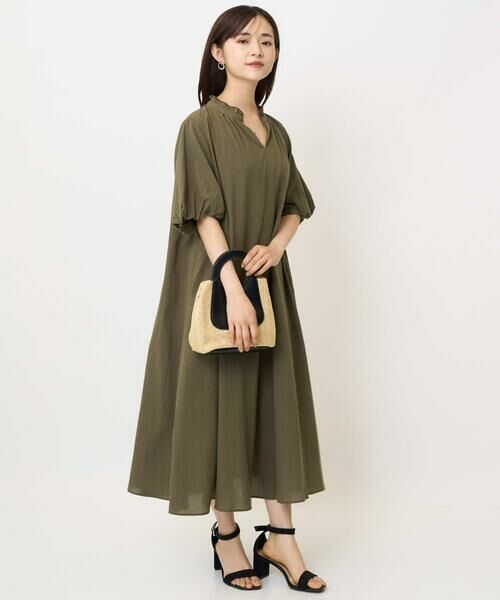 Maison de CINQ / メゾン ドゥ サンク ロング・マキシ丈ワンピース | 【小さいサイズ】ソフトコットンボリュームスリーブワンピース/洗える | 詳細16