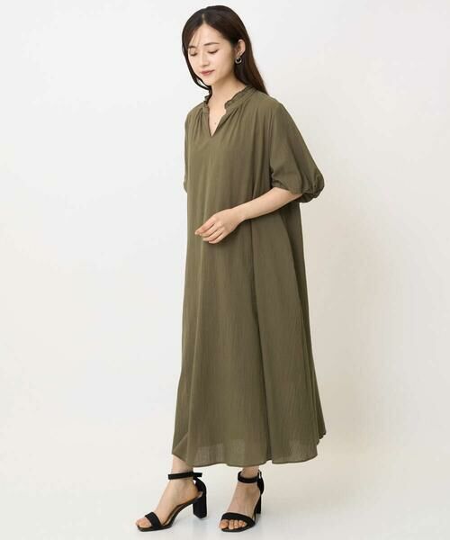 Maison de CINQ / メゾン ドゥ サンク ロング・マキシ丈ワンピース | 【小さいサイズ】ソフトコットンボリュームスリーブワンピース/洗える | 詳細17