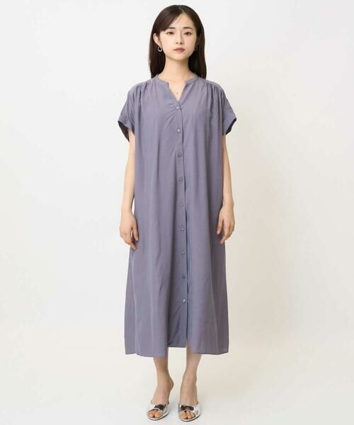 Maison de CINQ / メゾン ドゥ サンク ロング・マキシ丈ワンピース | 【小さいサイズ】ベルト付きキーネックワンピース/洗える | 詳細10