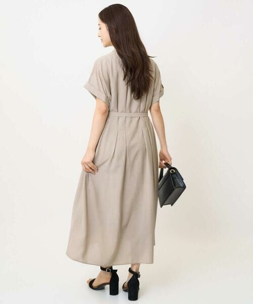 Maison de CINQ / メゾン ドゥ サンク ロング・マキシ丈ワンピース | 【小さいサイズ】ベルト付きキーネックワンピース/洗える | 詳細17