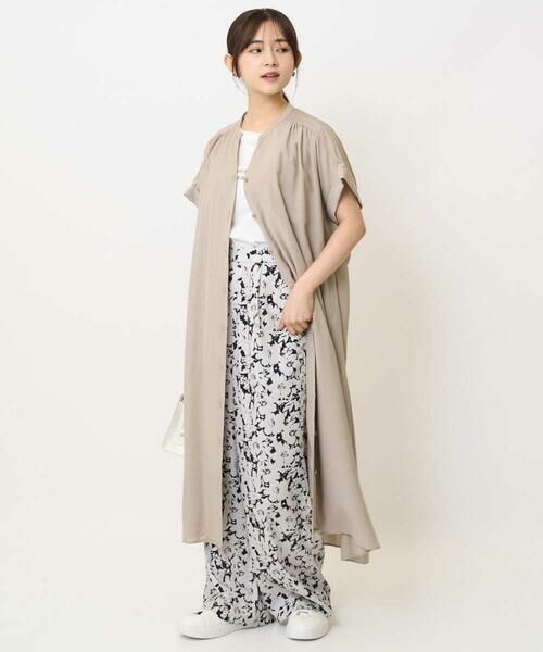 Maison de CINQ / メゾン ドゥ サンク ロング・マキシ丈ワンピース | 【小さいサイズ】ベルト付きキーネックワンピース/洗える | 詳細18