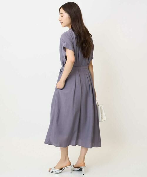 Maison de CINQ / メゾン ドゥ サンク ロング・マキシ丈ワンピース | 【小さいサイズ】ベルト付きキーネックワンピース/洗える | 詳細22