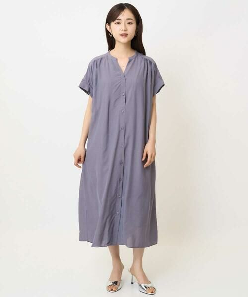 Maison de CINQ / メゾン ドゥ サンク ロング・マキシ丈ワンピース | 【小さいサイズ】ベルト付きキーネックワンピース/洗える | 詳細23