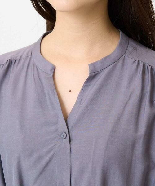 Maison de CINQ / メゾン ドゥ サンク ロング・マキシ丈ワンピース | 【小さいサイズ】ベルト付きキーネックワンピース/洗える | 詳細6