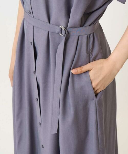 Maison de CINQ / メゾン ドゥ サンク ロング・マキシ丈ワンピース | 【小さいサイズ】ベルト付きキーネックワンピース/洗える | 詳細8