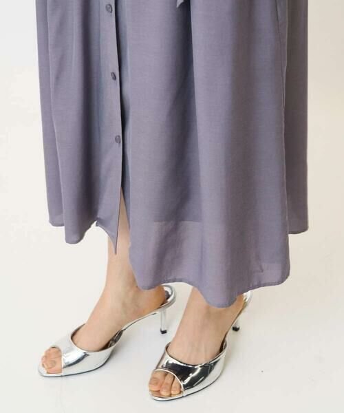 Maison de CINQ / メゾン ドゥ サンク ロング・マキシ丈ワンピース | 【小さいサイズ】ベルト付きキーネックワンピース/洗える | 詳細9