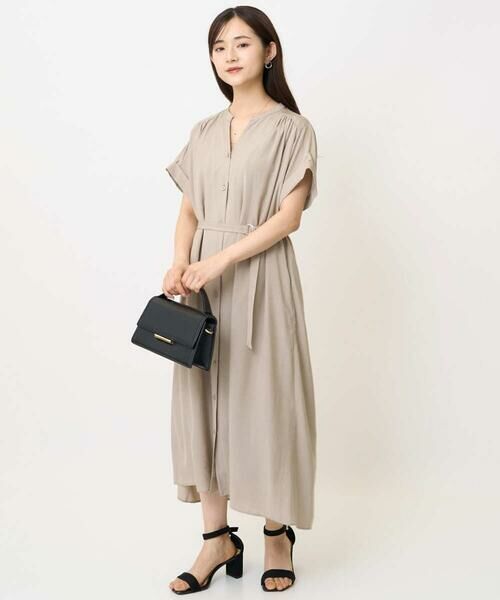 【美品】フォクシー キーネックワンピース 洗える Lantana 光沢 ドレス Lサイズ】ノーブルサテンワンピース｜ドレス｜KEITH Lサイズ