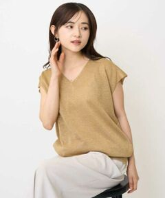 Maison de CINQ / メゾン ドゥ サンク ニット・セーター | 【小さいサイズ】フレンチスリーブラメニット/洗える