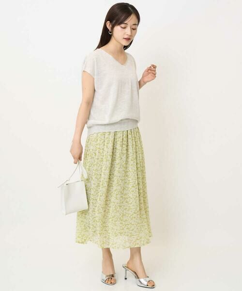 Maison de CINQ / メゾン ドゥ サンク ロング・マキシ丈スカート | 【小さいサイズ】小花柄シフォンスカート/丈の長さが選べる/洗える/セットアップ対応 | 詳細23