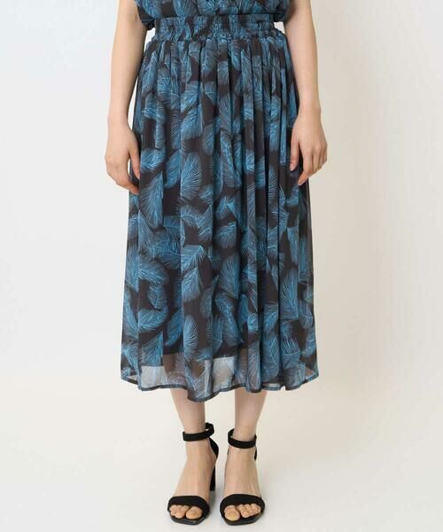 Maison de CINQ / メゾン ドゥ サンク ロング・マキシ丈スカート | 【小さいサイズ】リーフ柄シフォンスカート/丈の長さが選べる/洗える/セットアップ対応 | 詳細12