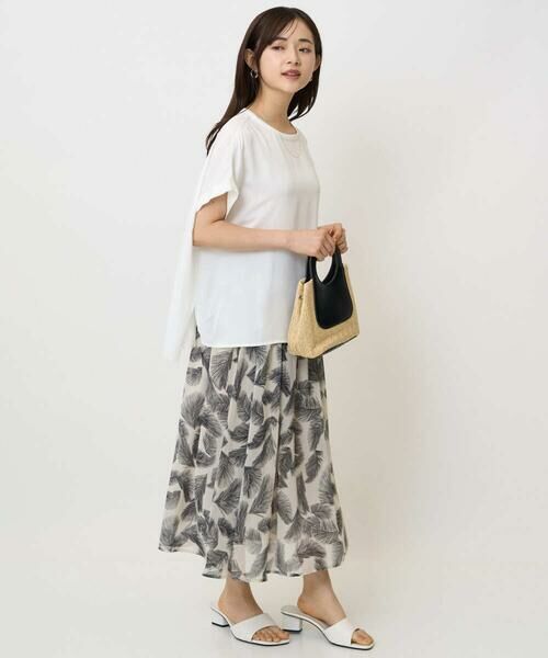 Maison de CINQ / メゾン ドゥ サンク ロング・マキシ丈スカート | 【小さいサイズ】リーフ柄シフォンスカート/丈の長さが選べる/洗える/セットアップ対応 | 詳細22