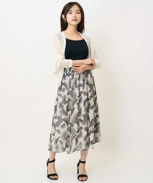 Maison de CINQ / メゾン ドゥ サンク ロング・マキシ丈スカート | 【小さいサイズ】リーフ柄シフォンスカート/丈の長さが選べる/洗える/セットアップ対応 | 詳細24