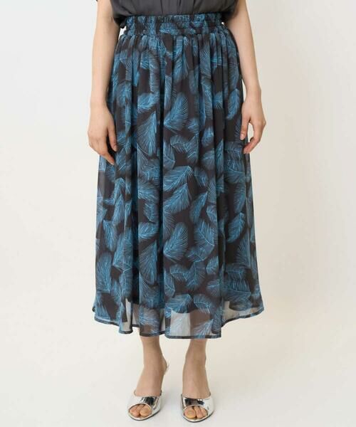 Maison de CINQ / メゾン ドゥ サンク ロング・マキシ丈スカート | 【小さいサイズ】リーフ柄シフォンスカート/丈の長さが選べる/洗える/セットアップ対応 | 詳細3