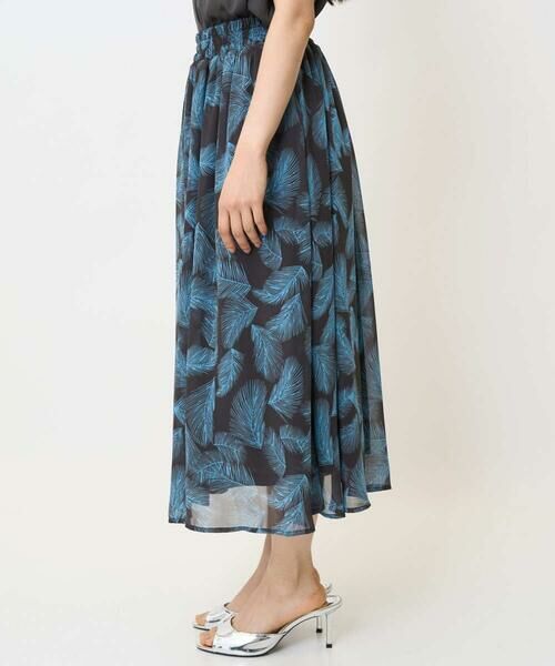 Maison de CINQ / メゾン ドゥ サンク ロング・マキシ丈スカート | 【小さいサイズ】リーフ柄シフォンスカート/丈の長さが選べる/洗える/セットアップ対応 | 詳細4