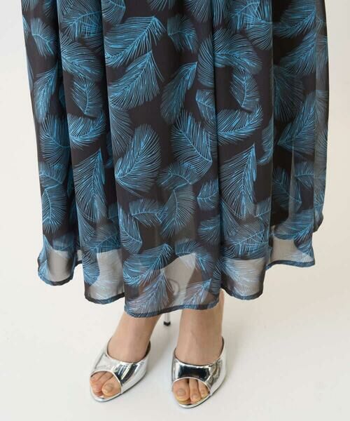 Maison de CINQ / メゾン ドゥ サンク ロング・マキシ丈スカート | 【小さいサイズ】リーフ柄シフォンスカート/丈の長さが選べる/洗える/セットアップ対応 | 詳細7