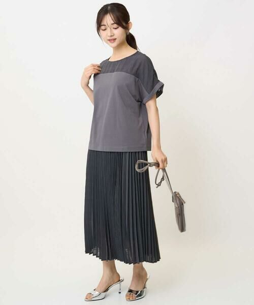 Maison de CINQ / メゾン ドゥ サンク ロング・マキシ丈スカート | 【小さいサイズ】楊柳シアーチェックプリーツスカート/洗える/セットアップ対応 | 詳細21