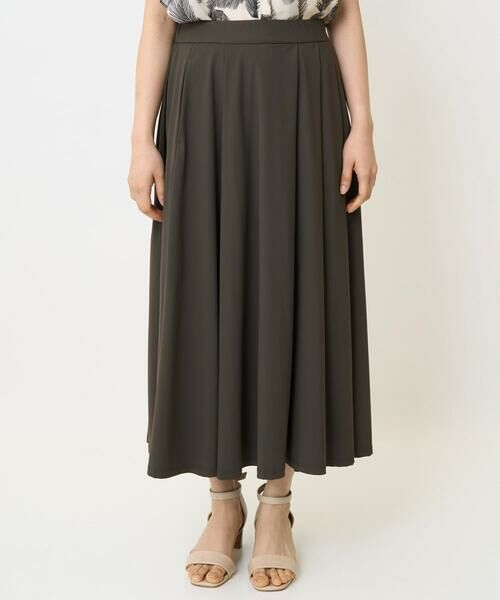 Maison de CINQ / メゾン ドゥ サンク ロング・マキシ丈スカート | 【小さいサイズ】ジャージーフレアスカート/接触冷感/速乾/洗える/セットアップ対応 | 詳細1