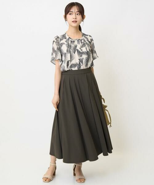 Maison de CINQ / メゾン ドゥ サンク ロング・マキシ丈スカート | 【小さいサイズ】ジャージーフレアスカート/接触冷感/速乾/洗える/セットアップ対応 | 詳細15