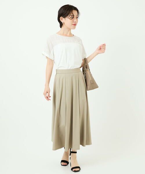 Maison de CINQ / メゾン ドゥ サンク ロング・マキシ丈スカート | 【小さいサイズ】ジャージーフレアスカート/接触冷感/速乾/洗える/セットアップ対応 | 詳細27