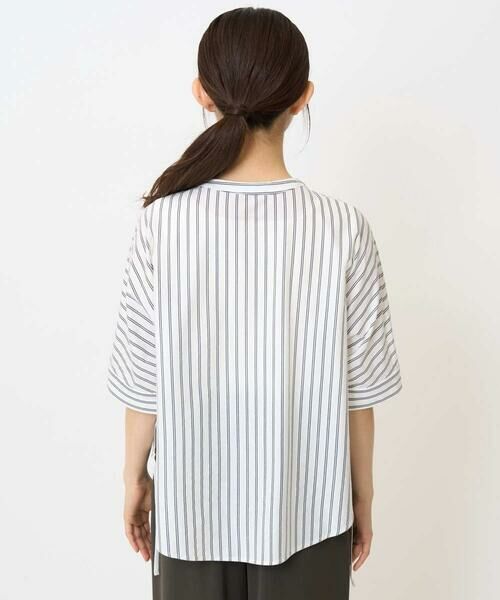 Maison de CINQ / メゾン ドゥ サンク カットソー | 【小さいサイズ】先染めストライプ柄ドロストデザインカットソー/洗える | 詳細6