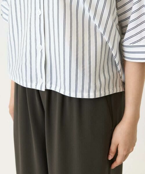 Maison de CINQ / メゾン ドゥ サンク カットソー | 【小さいサイズ】先染めストライプ柄ドロストデザインカットソー/洗える | 詳細9