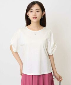 Maison de CINQ / メゾン ドゥ サンク カットソー | 【小さいサイズ】タックスリーブポンチカットソー/接触冷感/洗える