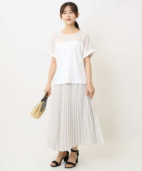 Maison de CINQ / メゾン ドゥ サンク カットソー | 【小さいサイズ】シアーチェック切替えカットソー/洗える | 詳細12