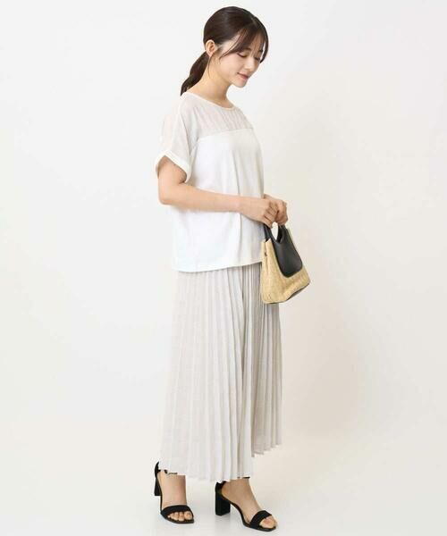 Maison de CINQ / メゾン ドゥ サンク カットソー | 【小さいサイズ】シアーチェック切替えカットソー/洗える | 詳細14