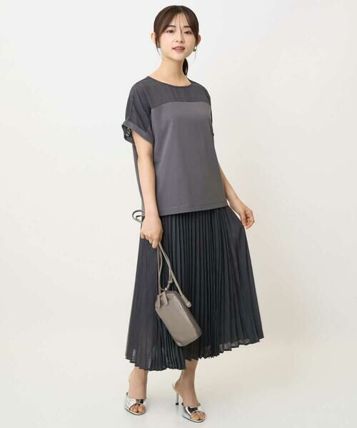 Maison de CINQ / メゾン ドゥ サンク カットソー | 【小さいサイズ】シアーチェック切替えカットソー/洗える | 詳細18