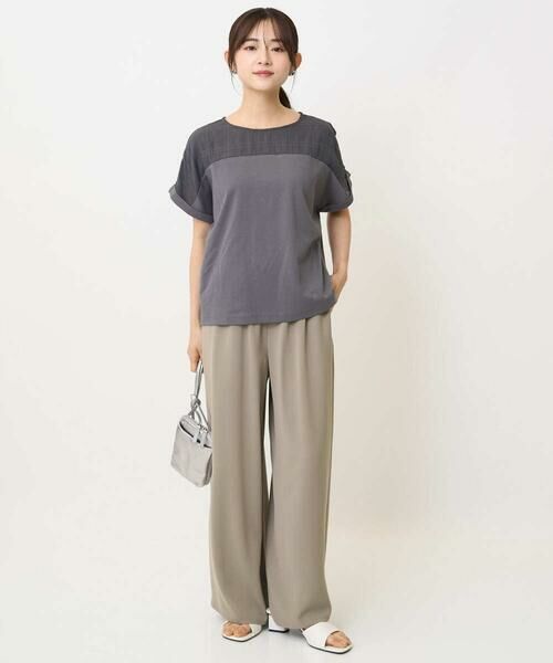 Maison de CINQ / メゾン ドゥ サンク カットソー | 【小さいサイズ】シアーチェック切替えカットソー/洗える | 詳細21