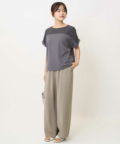 Maison de CINQ / メゾン ドゥ サンク カットソー | 【小さいサイズ】シアーチェック切替えカットソー/洗える | 詳細22